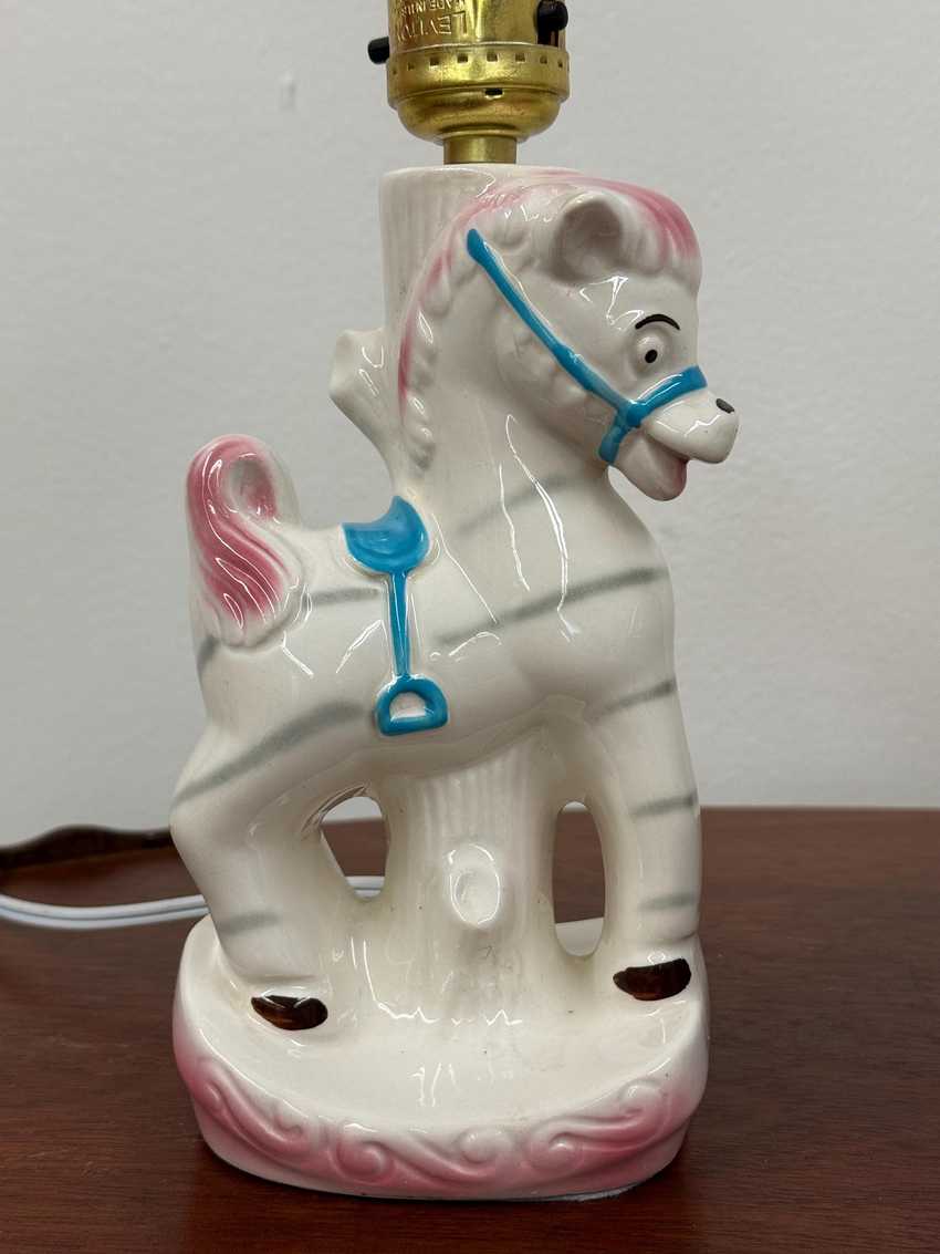 Small Striped Pony or Horse Nursery Lamp