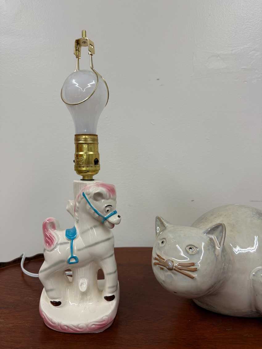 Small Striped Pony or Horse Nursery Lamp