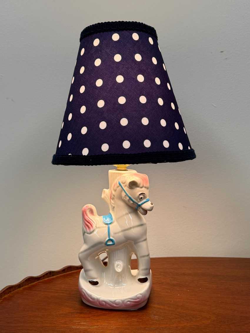Small Striped Pony or Horse Nursery Lamp