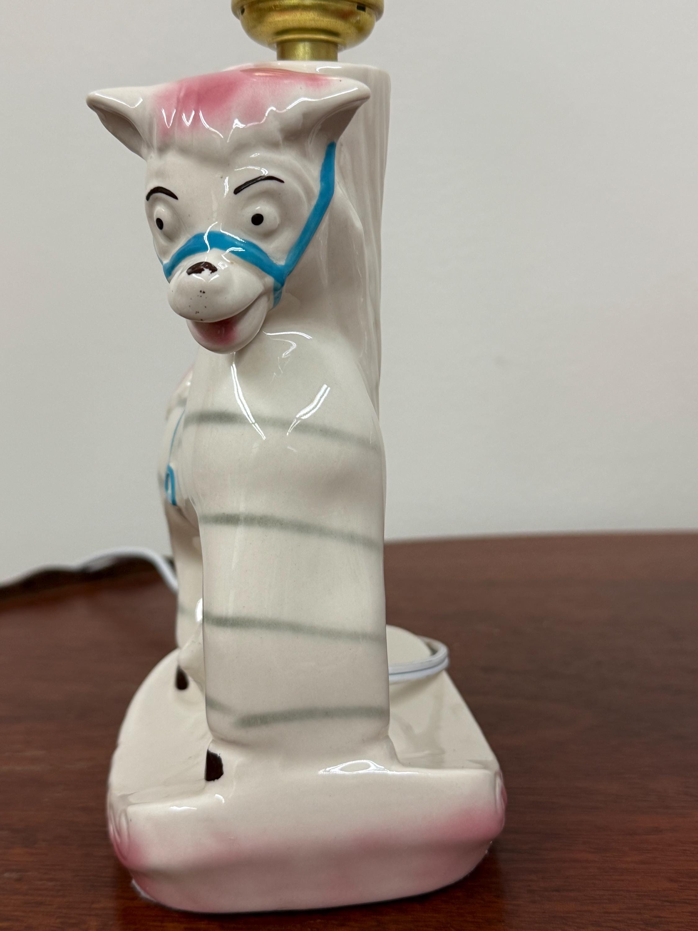 Small Striped Pony or Horse Nursery Lamp