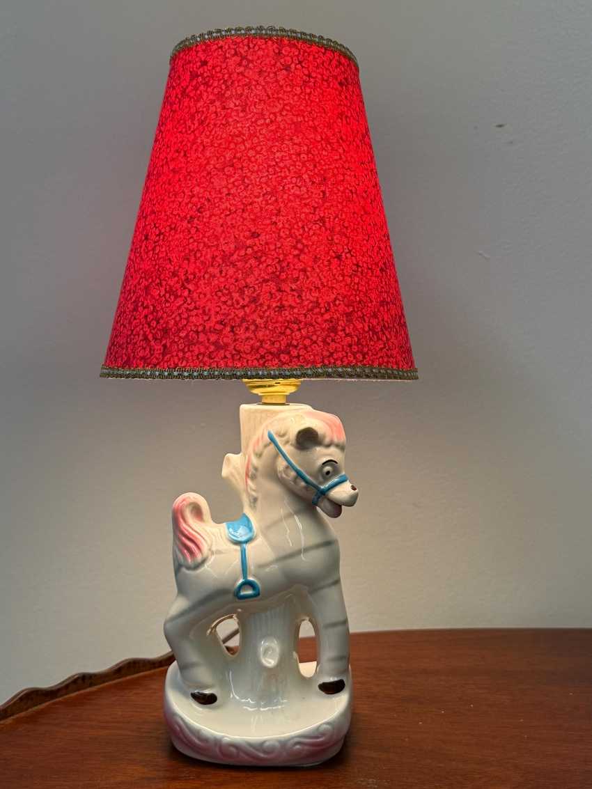 Small Striped Pony or Horse Nursery Lamp