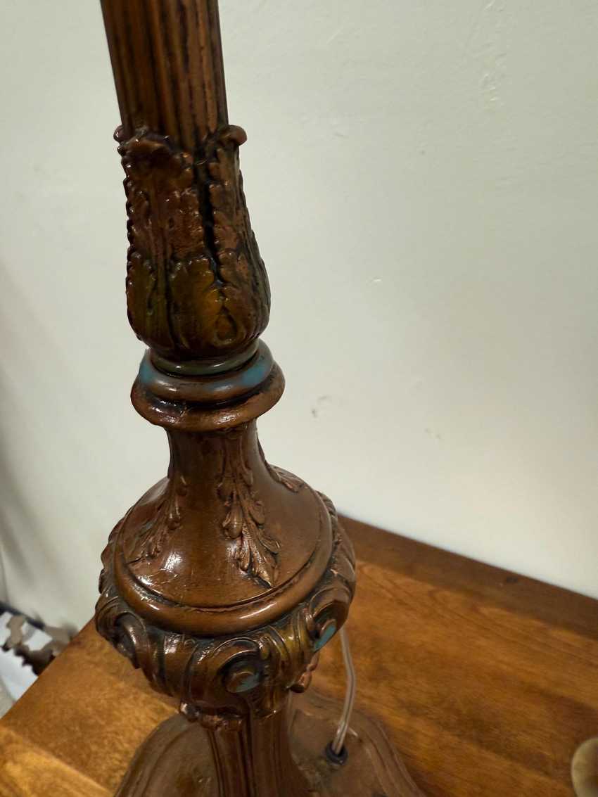 1920s Reverse Painted Working Tall Table Lamp, Vintage Antique Vintage Lighting, Art Deco Decorative Table Lamp