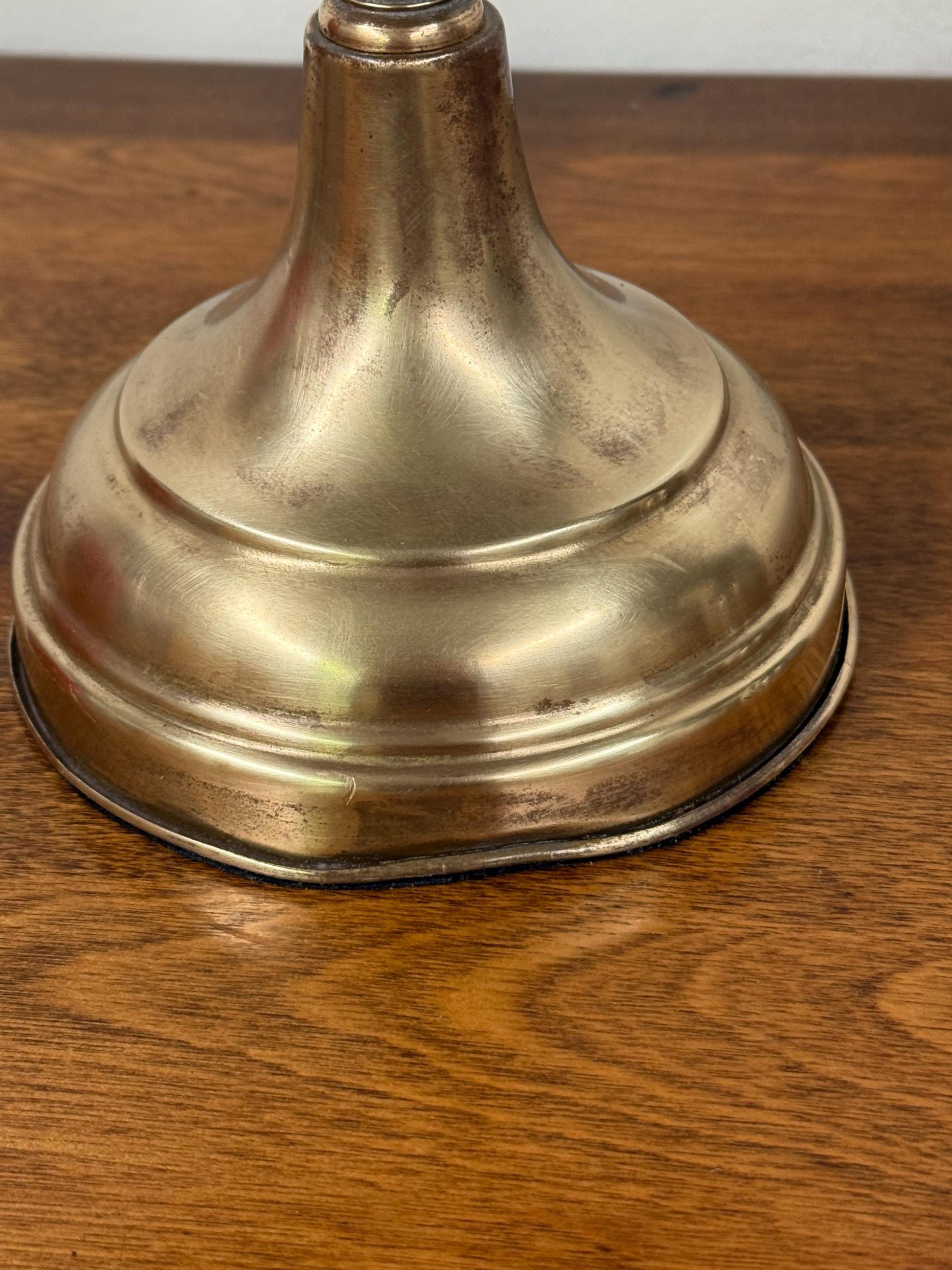Smokey Grey Glass and Brass Lamp