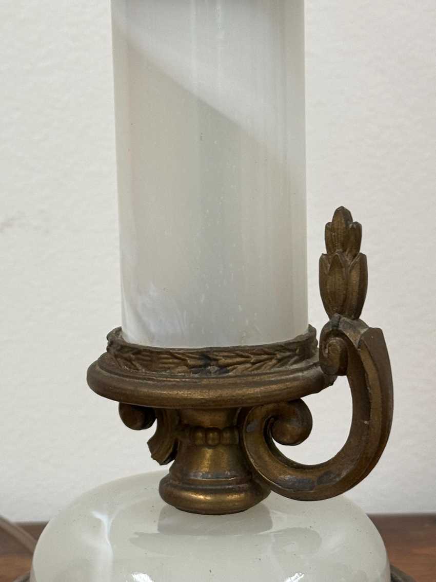 Vintage White Slag Glass Lamp