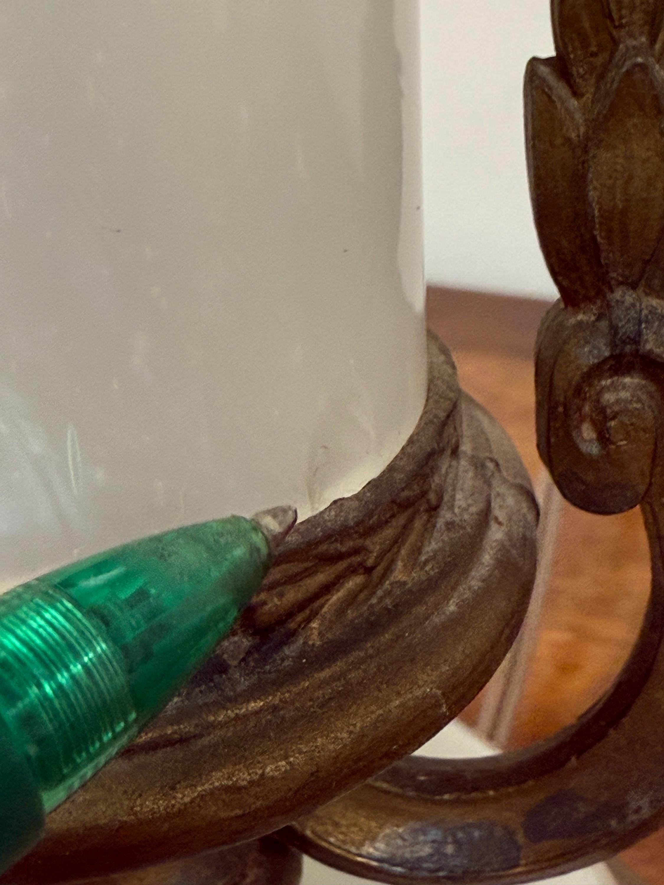 Vintage White Slag Glass Lamp