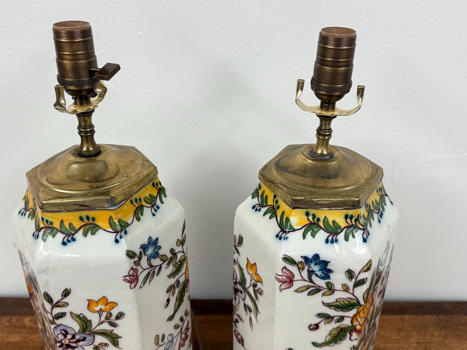 PAIR of Portuguese Santana Lisboa Ceramic Lamps, signed and made in 1923