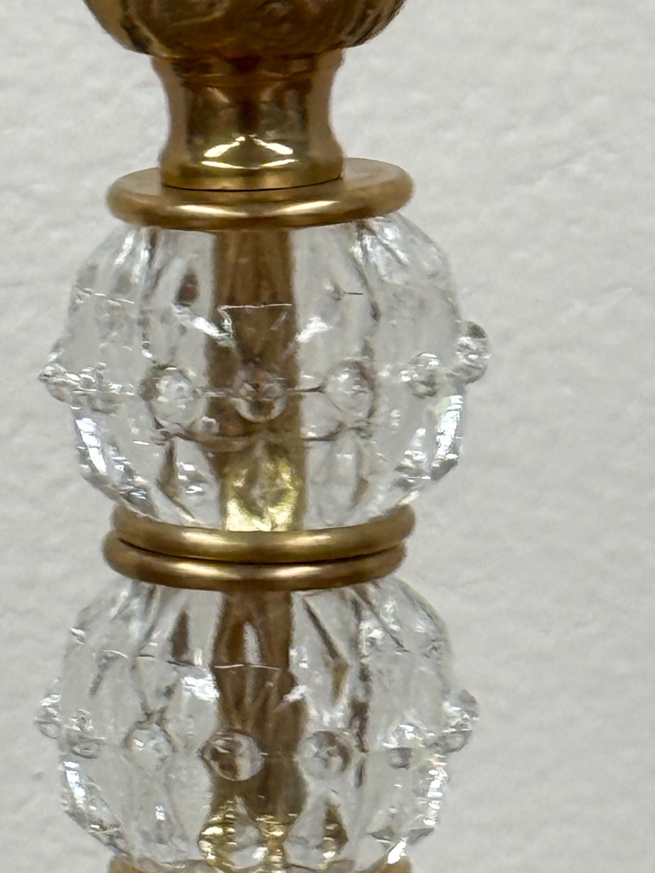 Fancy Brass and Vintage Glass Lamp