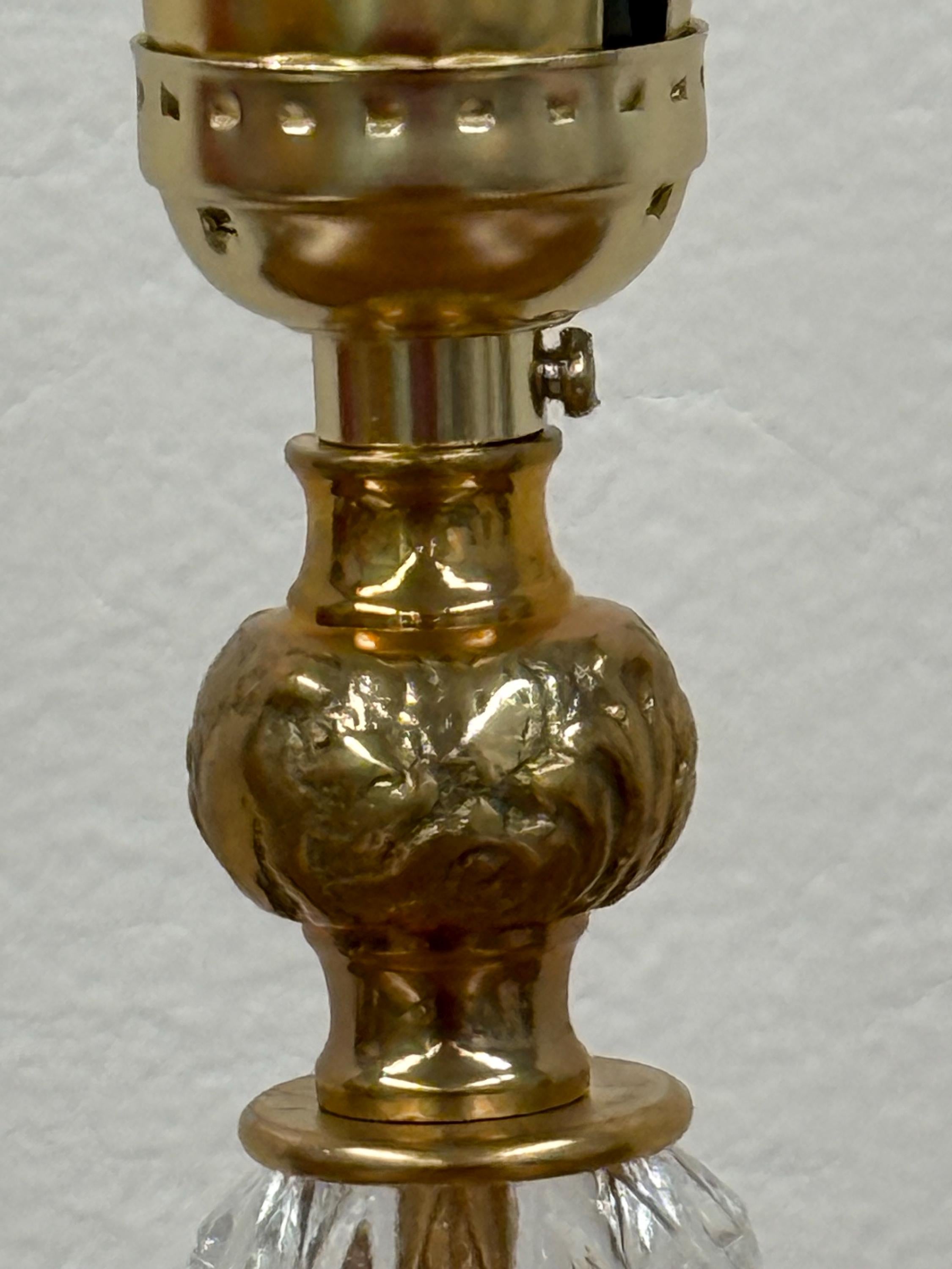 Fancy Brass and Vintage Glass Lamp