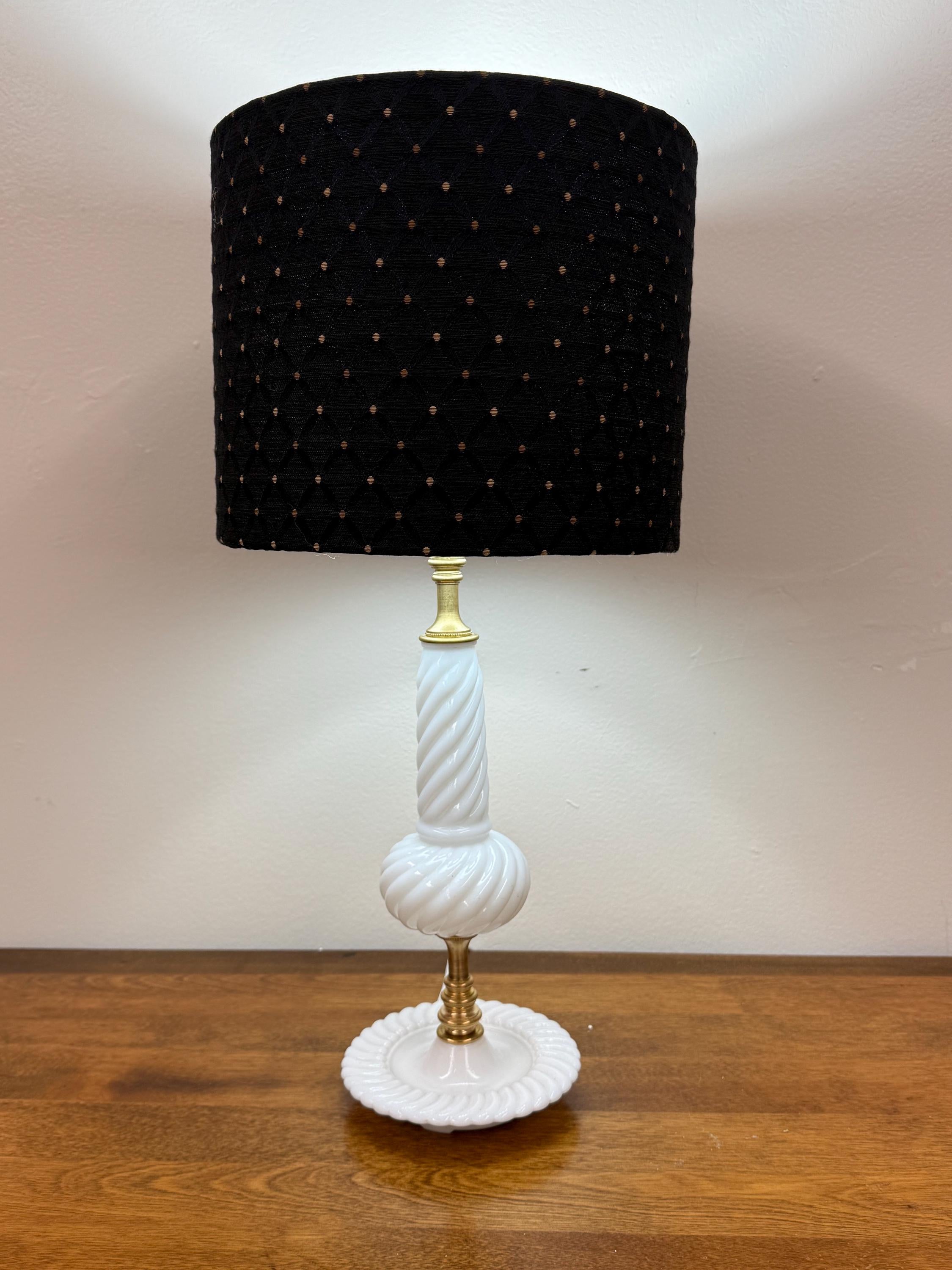 Vintage Milkglass and Brass are-Imagined Lamp