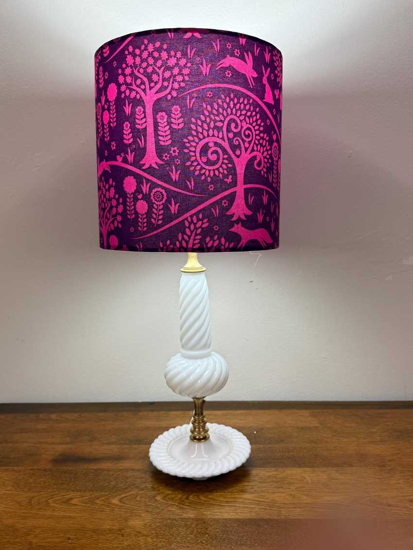 Vintage Milkglass and Brass are-Imagined Lamp