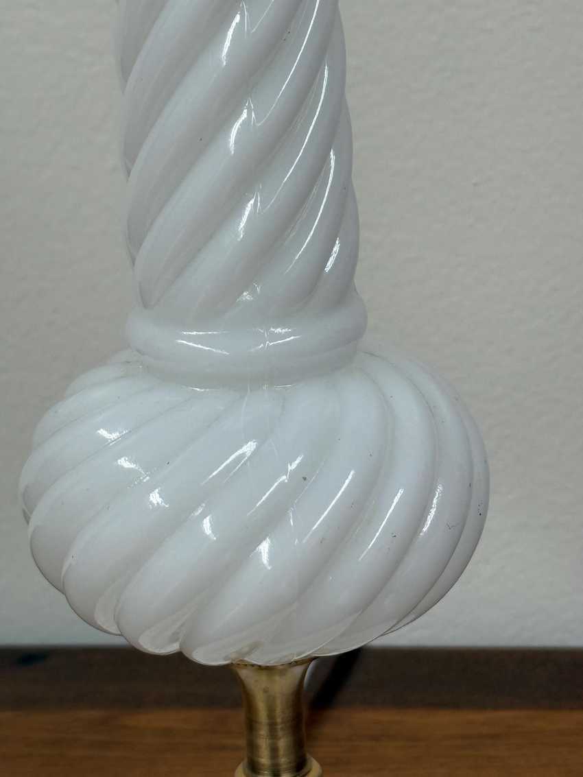 Vintage Milkglass and Brass are-Imagined Lamp