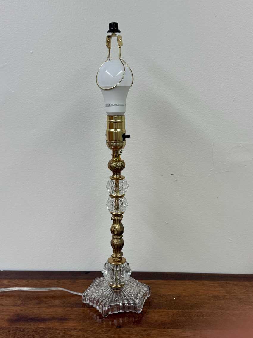 Fancy Brass and Vintage Glass Lamp