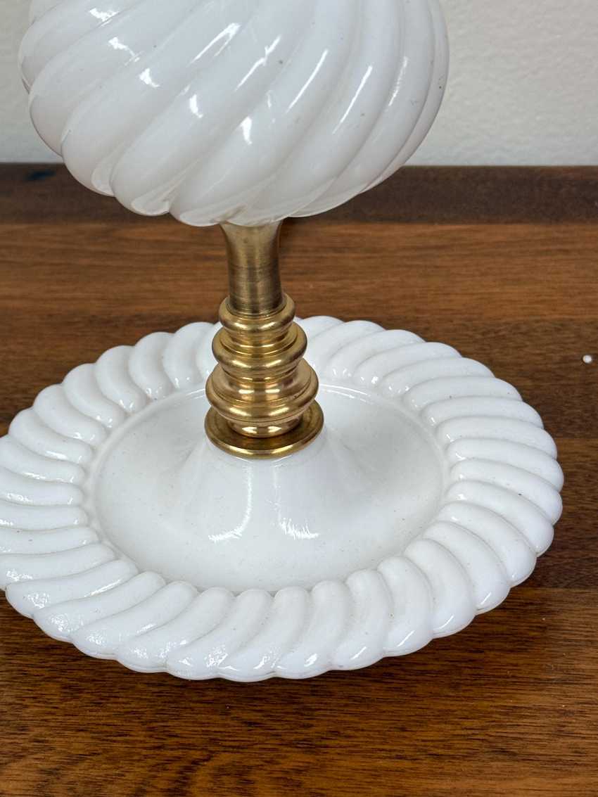 Vintage Milkglass and Brass are-Imagined Lamp