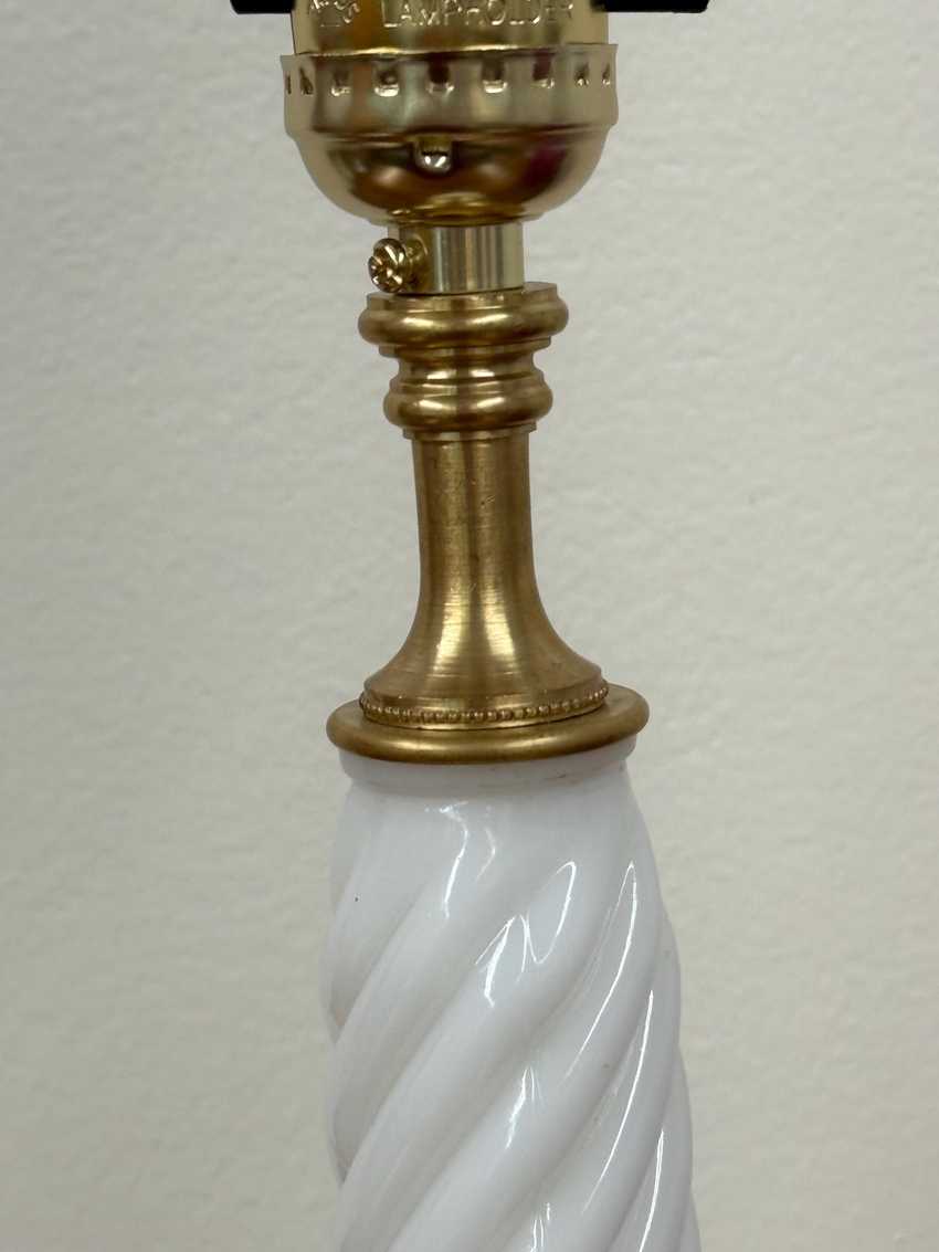 Vintage Milkglass and Brass are-Imagined Lamp