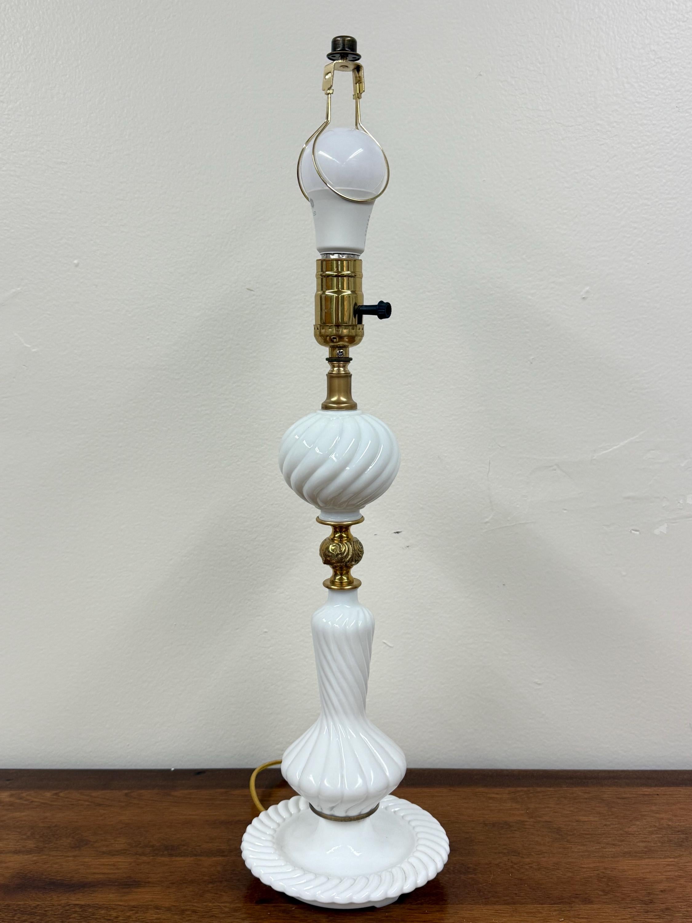 Re-Imagined Vintage Swirl Milkglass Lamp