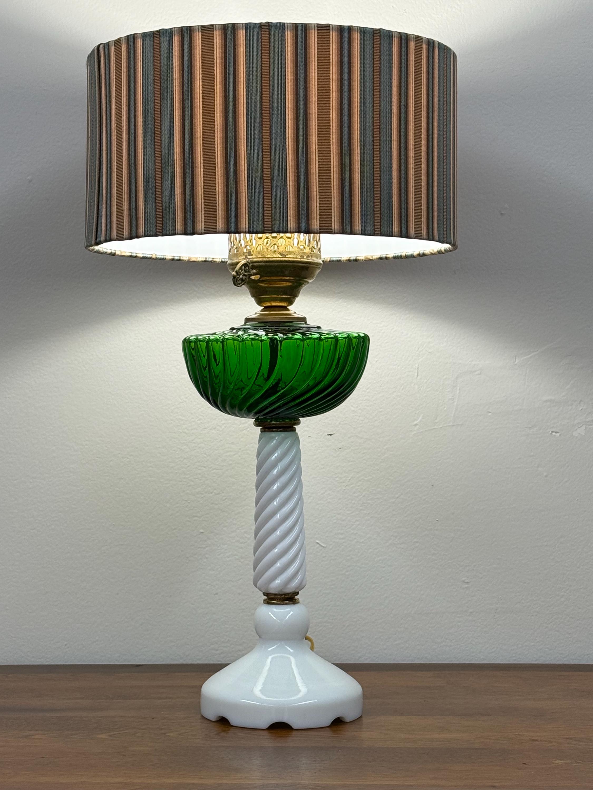 Blue and Tan Striped 12” Diameter 6” Tall DRUM Lampshade