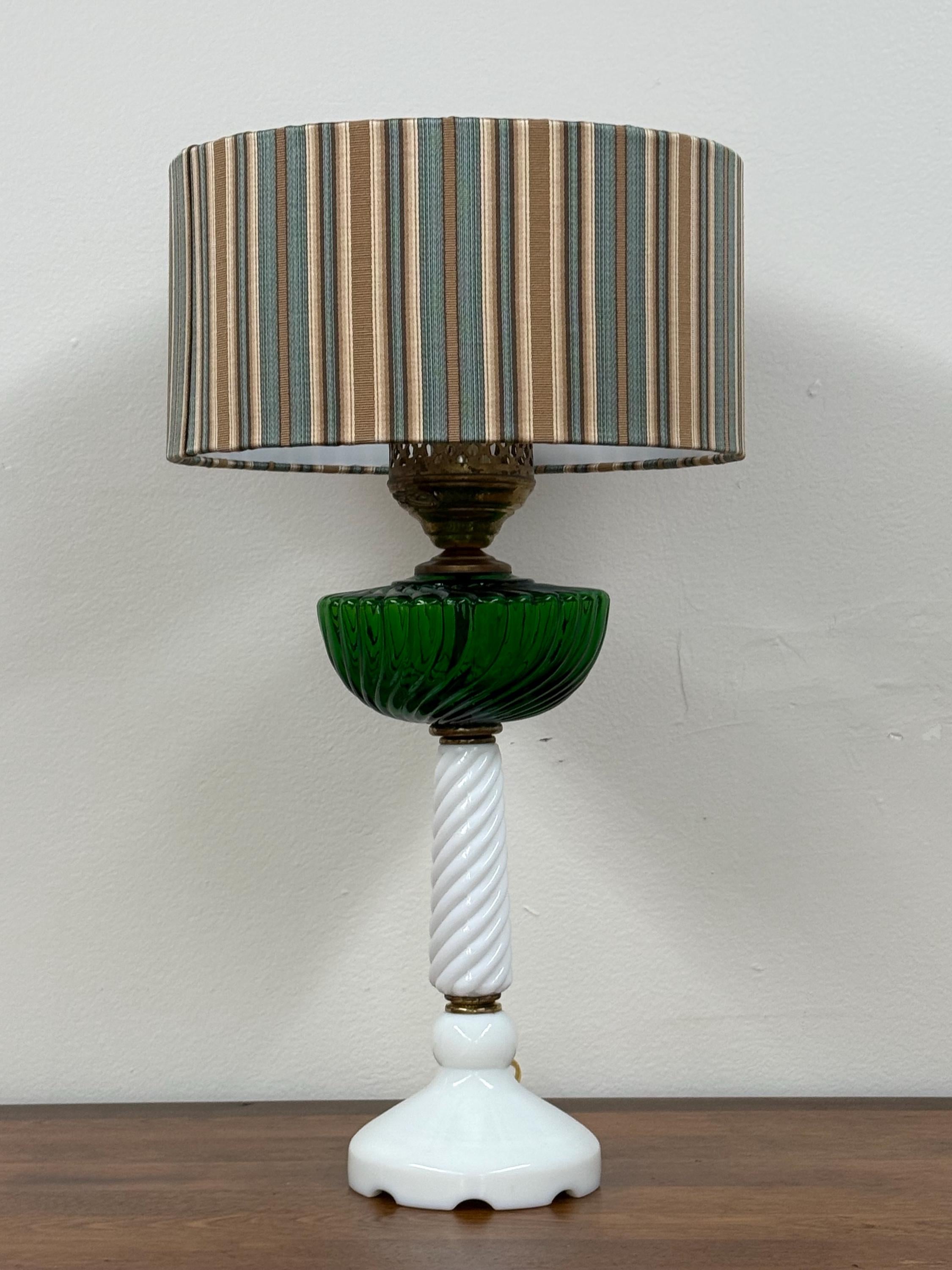 Blue and Tan Striped 12” Diameter 6” Tall DRUM Lampshade