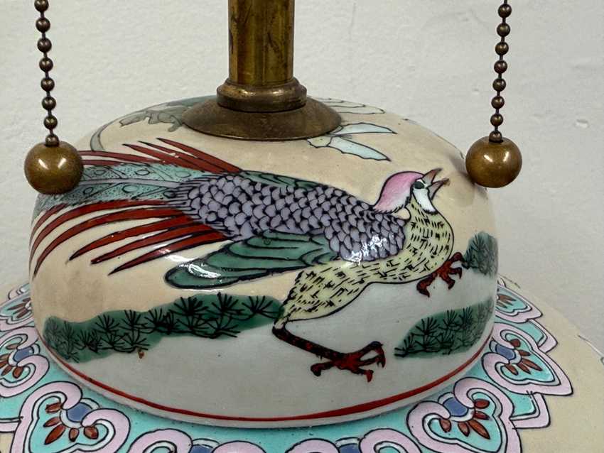 Vintage Ginger Jar Lamp | Hand Painted Chinoiserie Table Lamp | Traditional Floral Accent Lamp