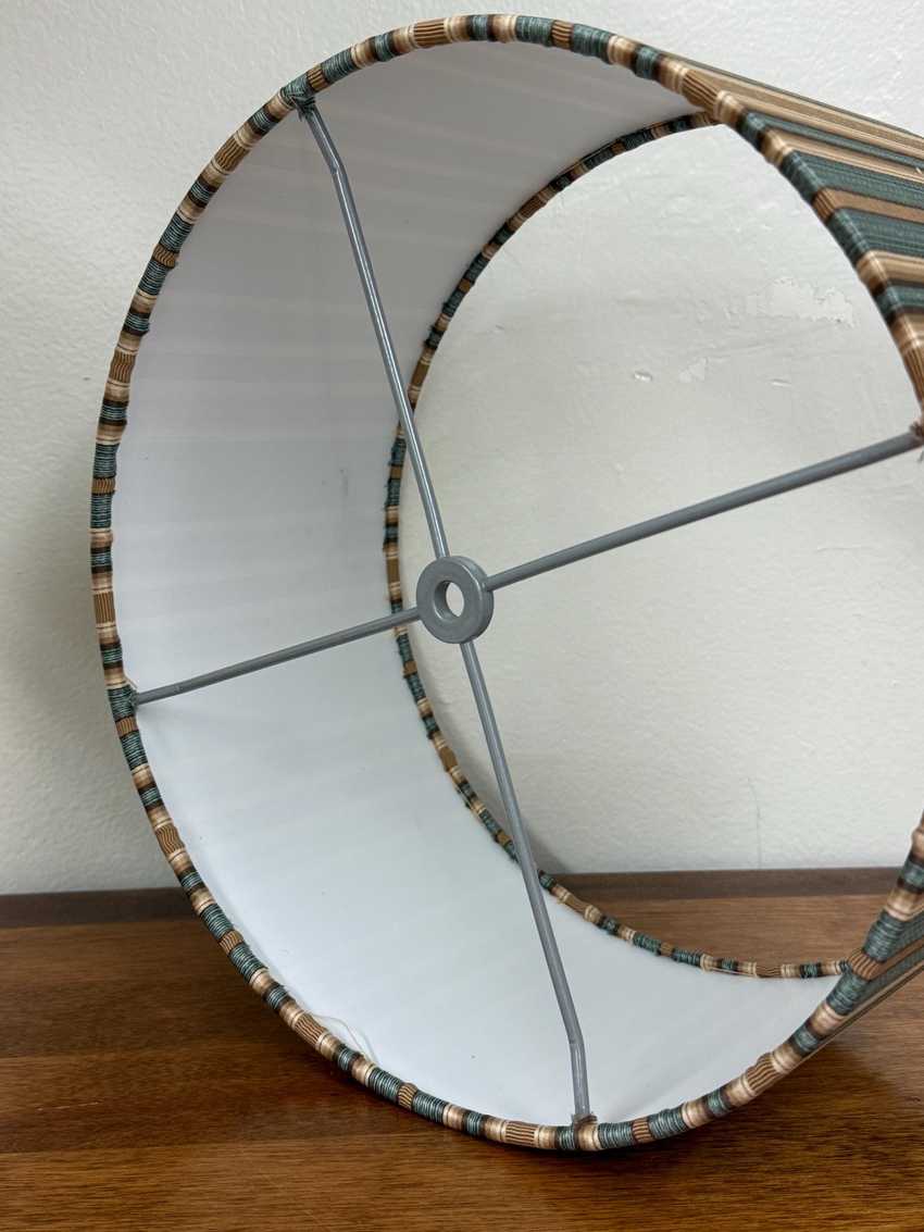 Blue and Tan Striped 12” Diameter 6” Tall DRUM Lampshade