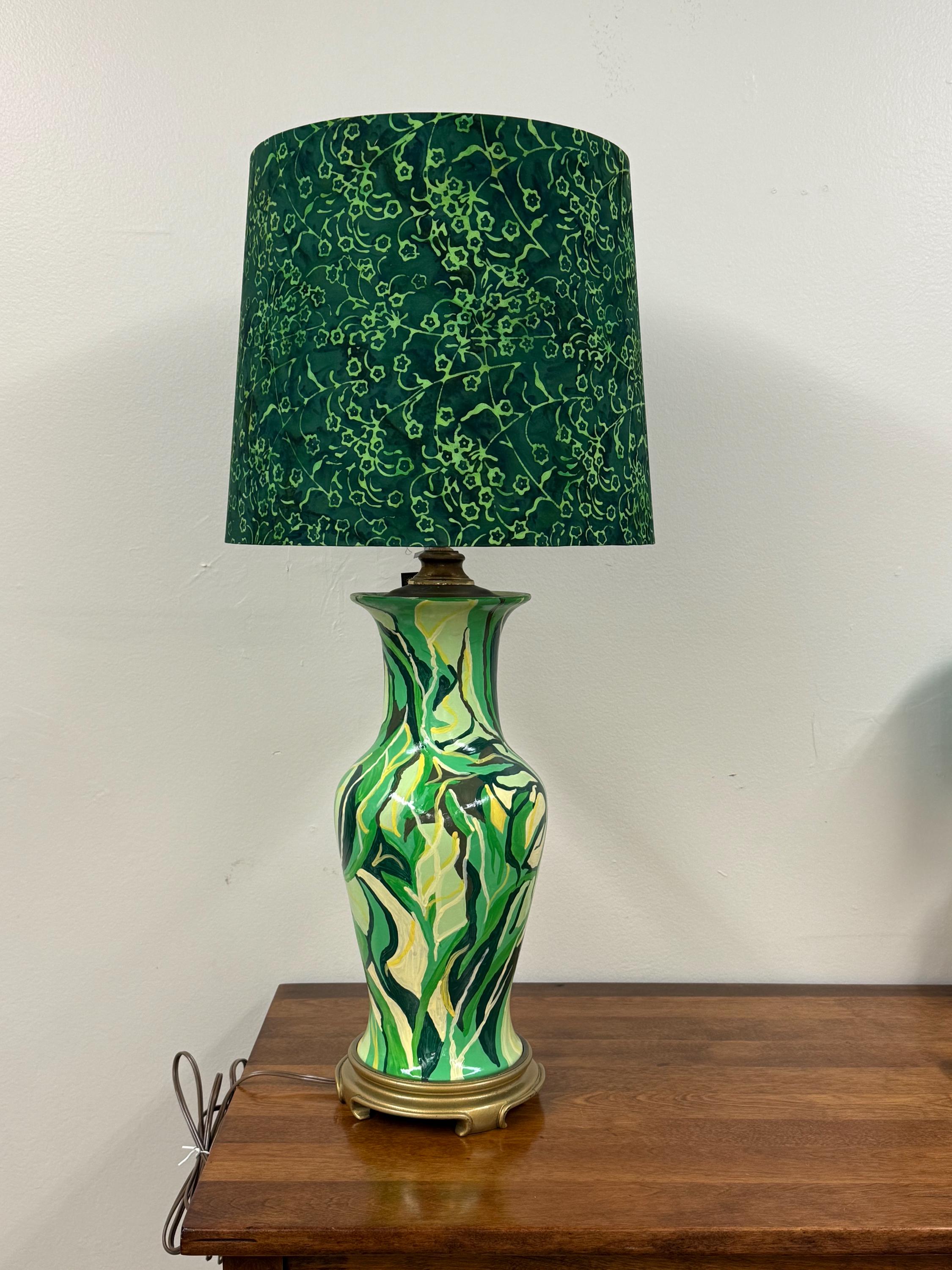 Large 14 Inch Empire Lampshade, Covered in Kaffe Fassett Cotton