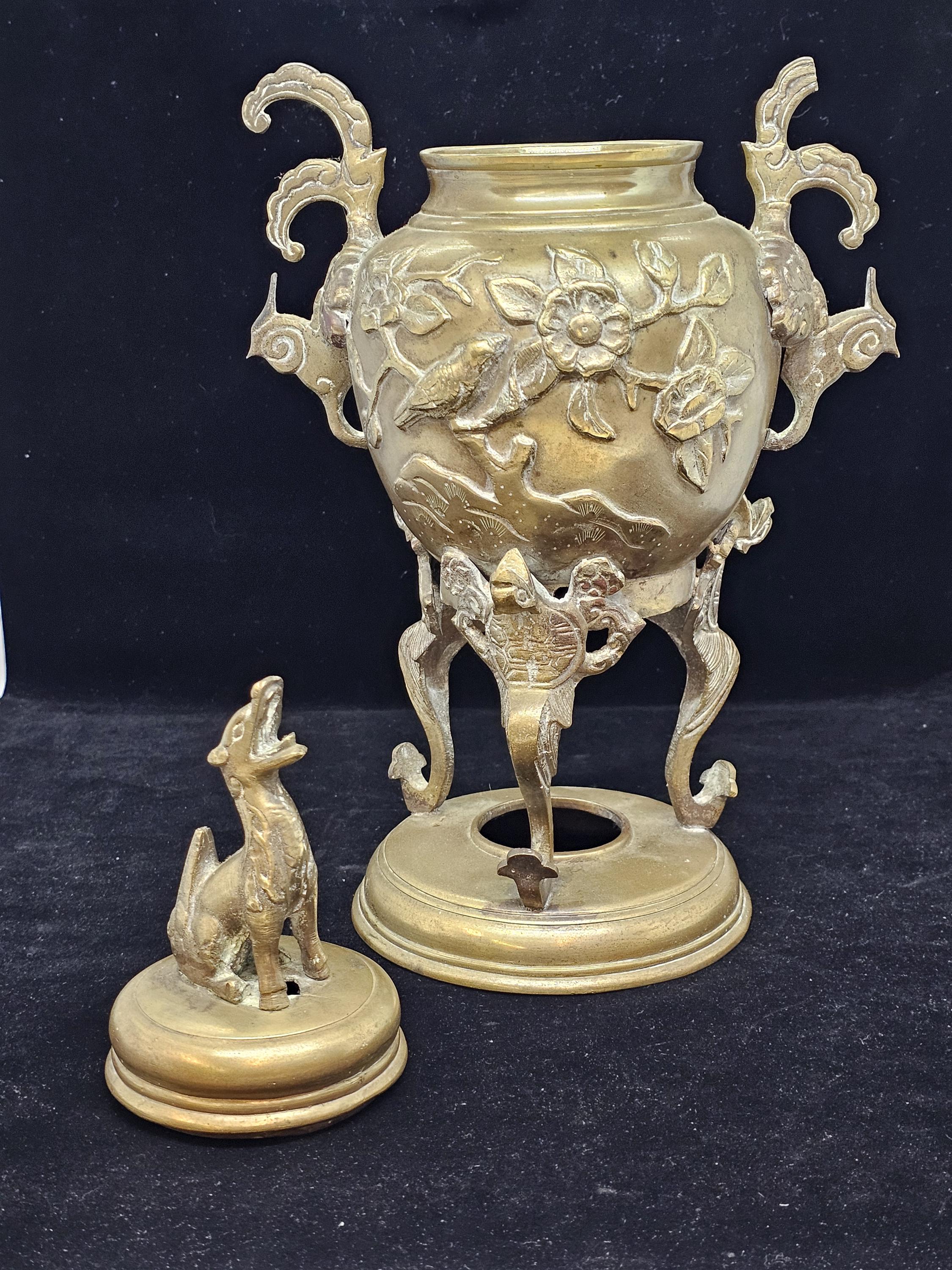 oriental style brass Incense burner vintage