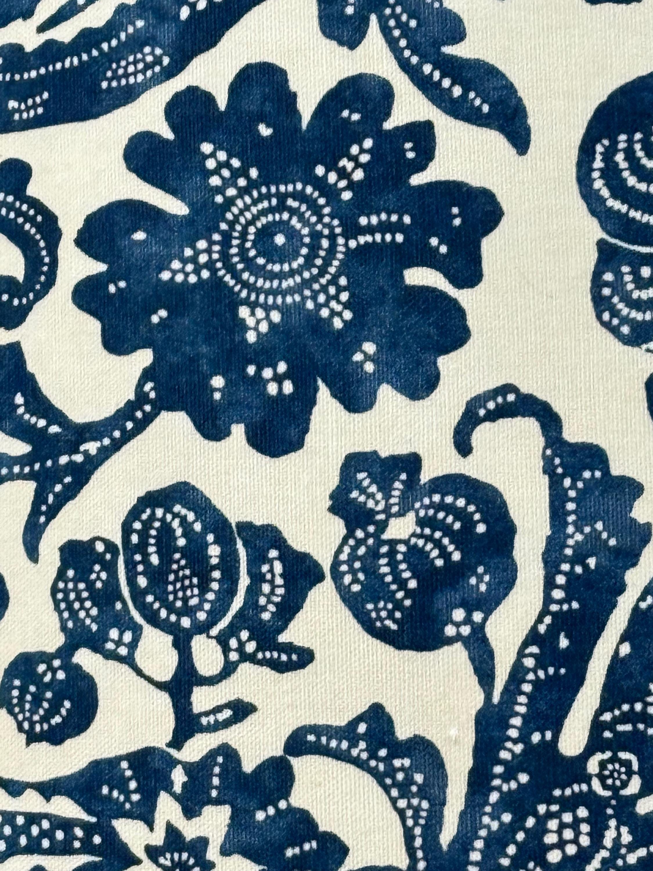 Extra Large Empire Lampshade, Blue and White Botanical