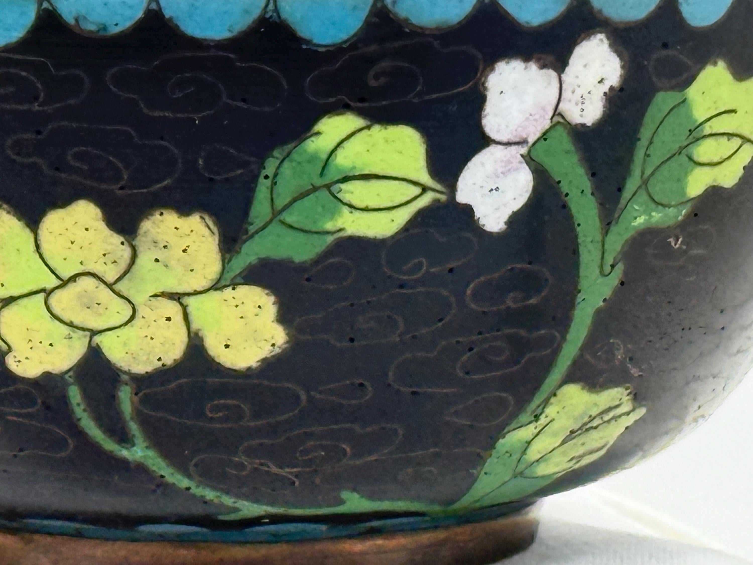 Vintage Chinese Cloisonné Bowl 4.5”