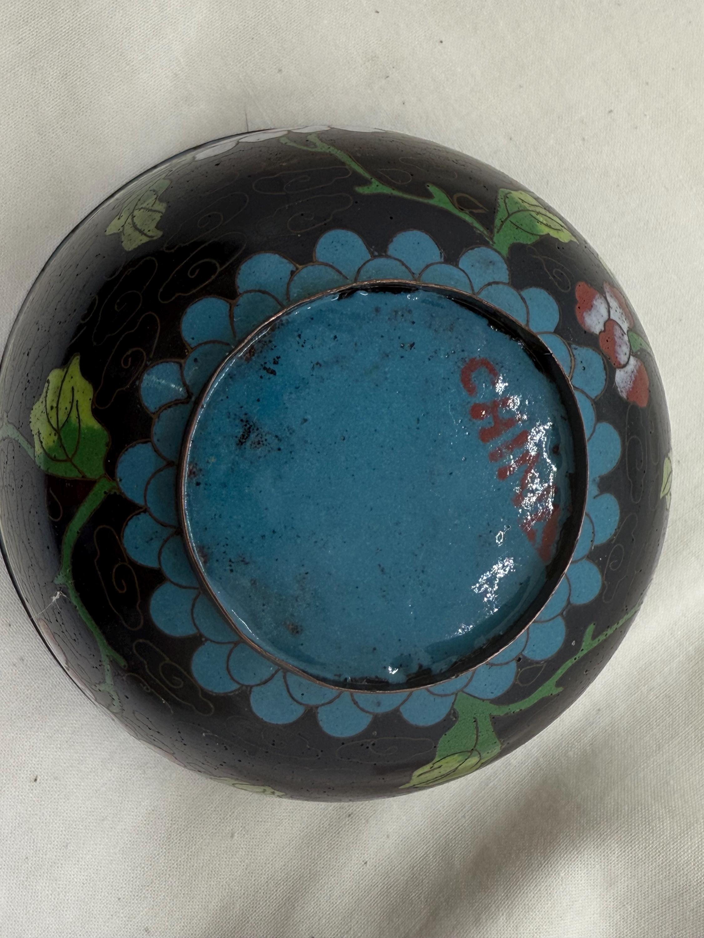 Vintage Chinese Cloisonné Bowl 4.5”