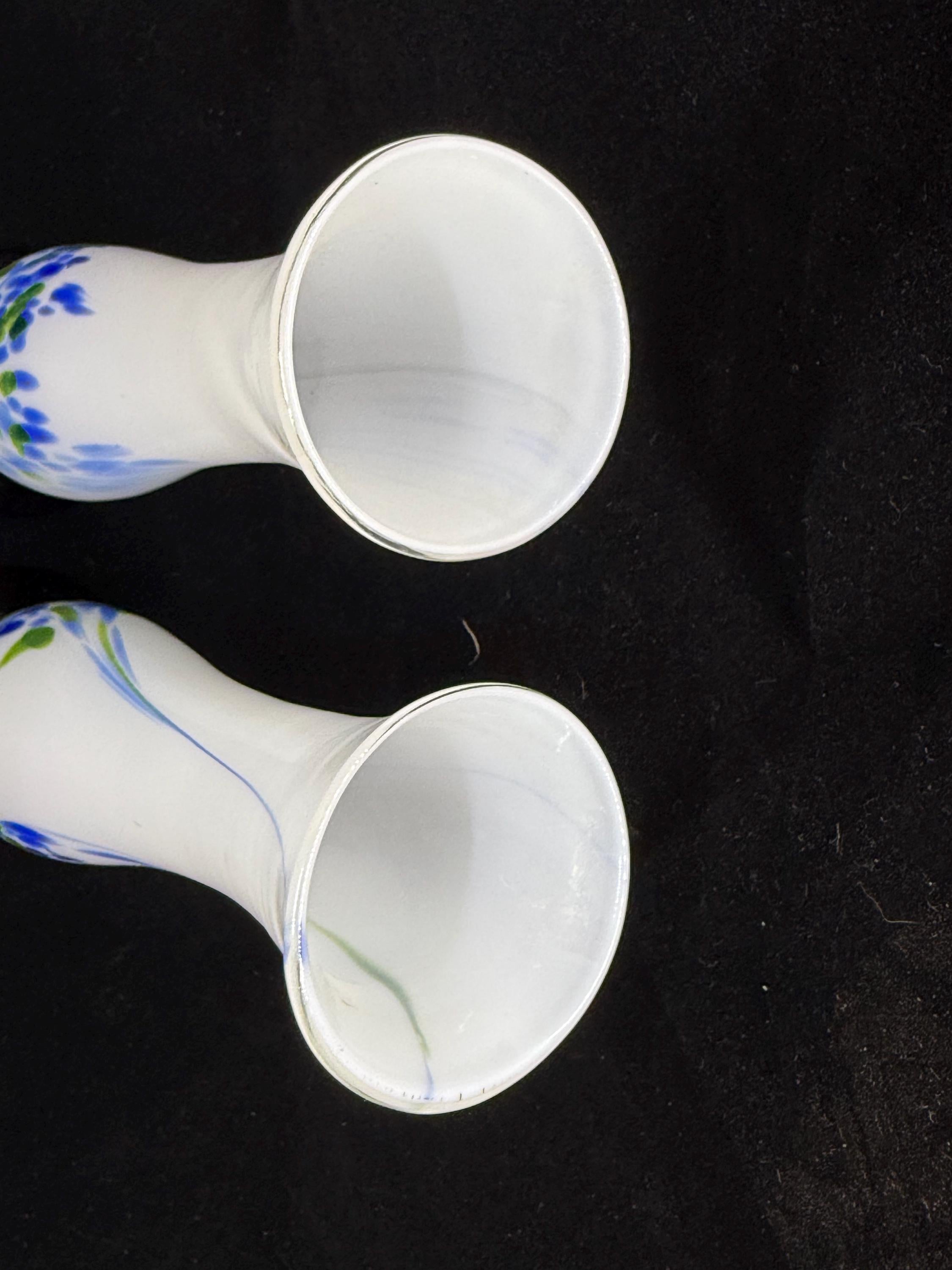 Pair of Art Glass Vases, Made in Japan