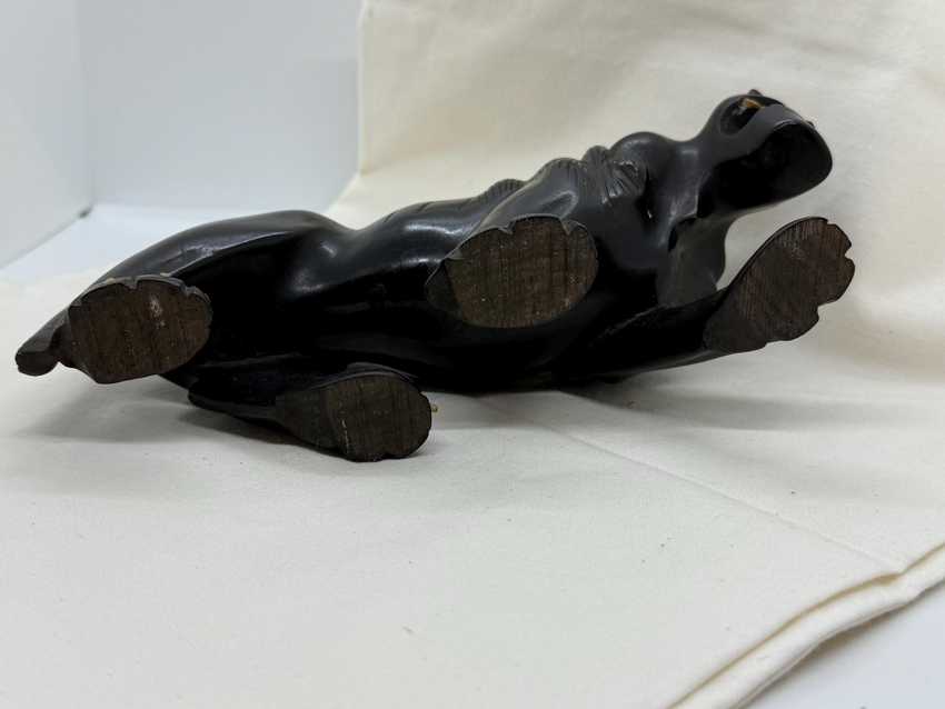 Vintage Hand Carved Ebony Lion