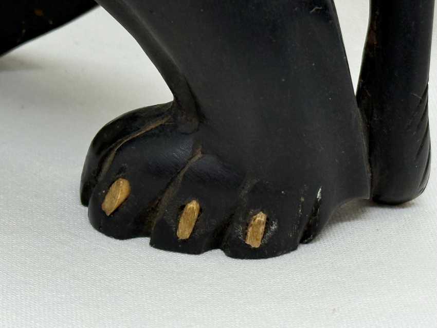 Vintage Hand Carved Ebony Lion (repaired)