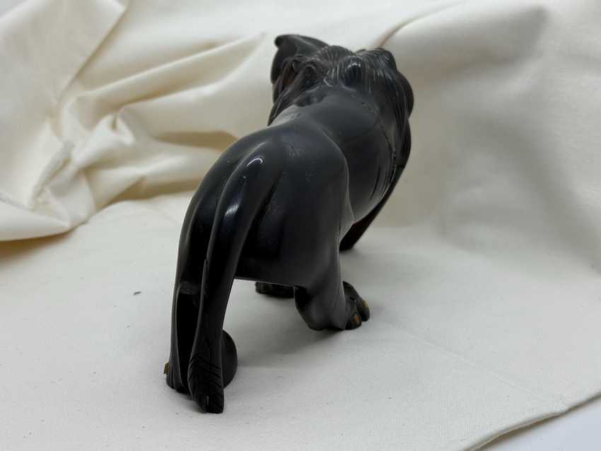 Vintage Hand Carved Ebony Lion (repaired)