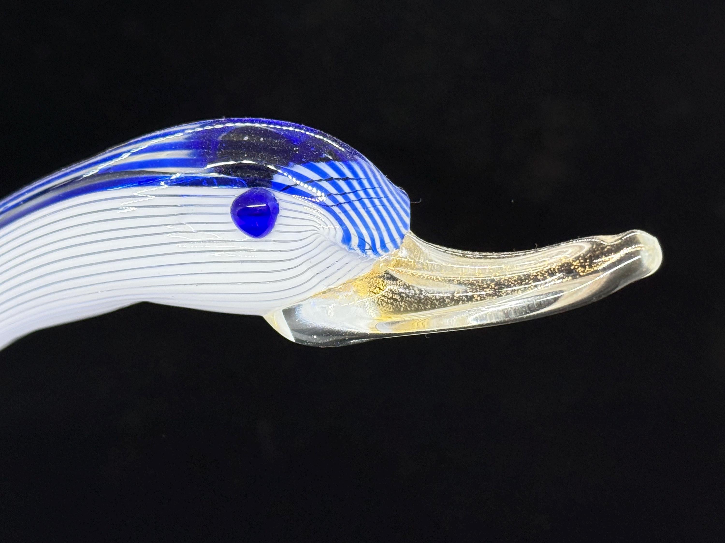 Handmade Murano Glass Duck, Italian Vibrant Glass Duck Figurine, Collectible Colorful Murano Duck Statue
