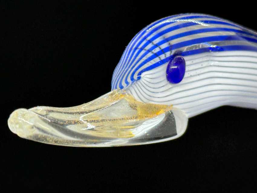 Handmade Murano Glass Duck, Italian Vibrant Glass Duck Figurine, Collectible Colorful Murano Duck Statue