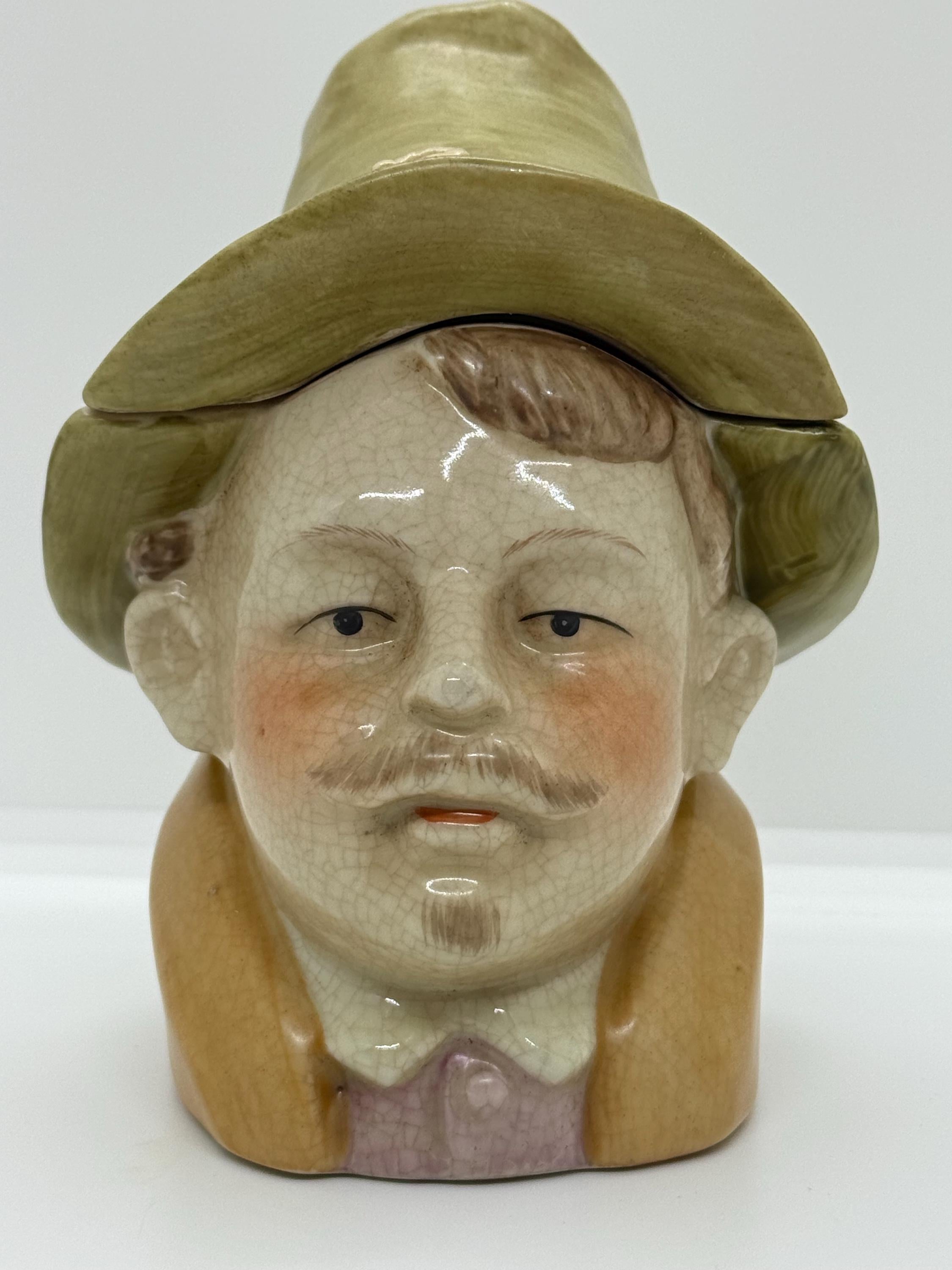 Vintage Majolica Tobacco Jar
