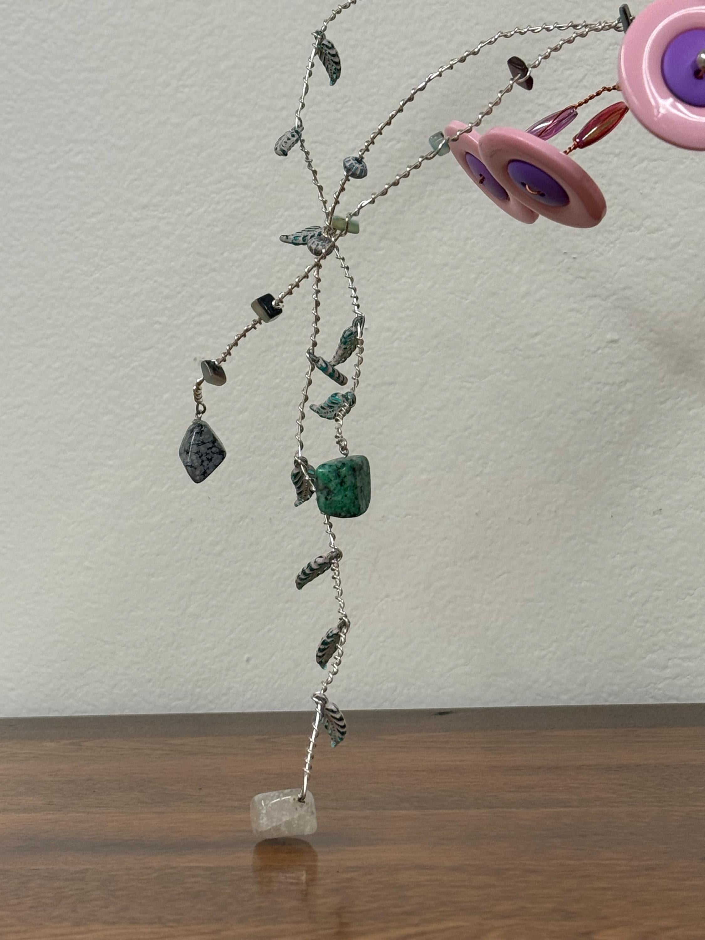 Button Flower and Semi-Precious Stone Bouquet