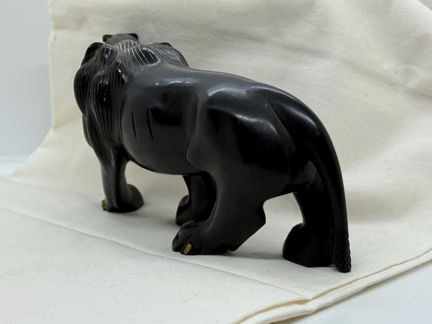 Vintage Hand Carved Ebony Lion
