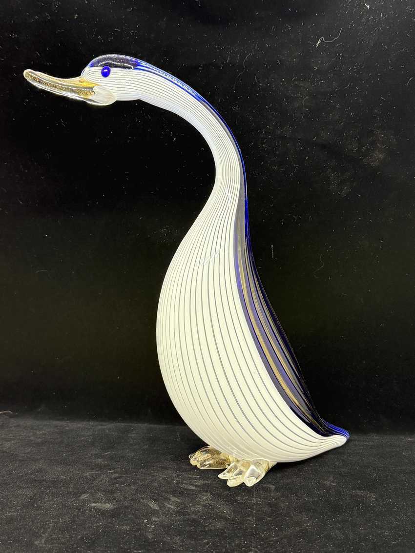 Handmade Murano Glass Duck, Italian Vibrant Glass Duck Figurine, Collectible Colorful Murano Duck Statue