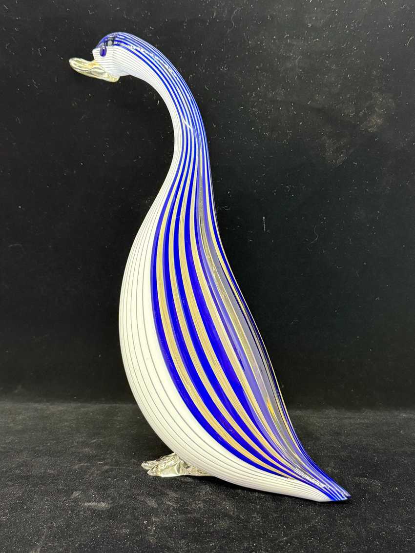 Handmade Murano Glass Duck, Italian Vibrant Glass Duck Figurine, Collectible Colorful Murano Duck Statue