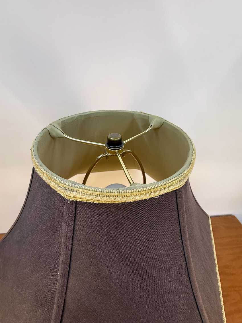 Vintage Chocolate Brown and Gold 16” Hexagon Lampshade