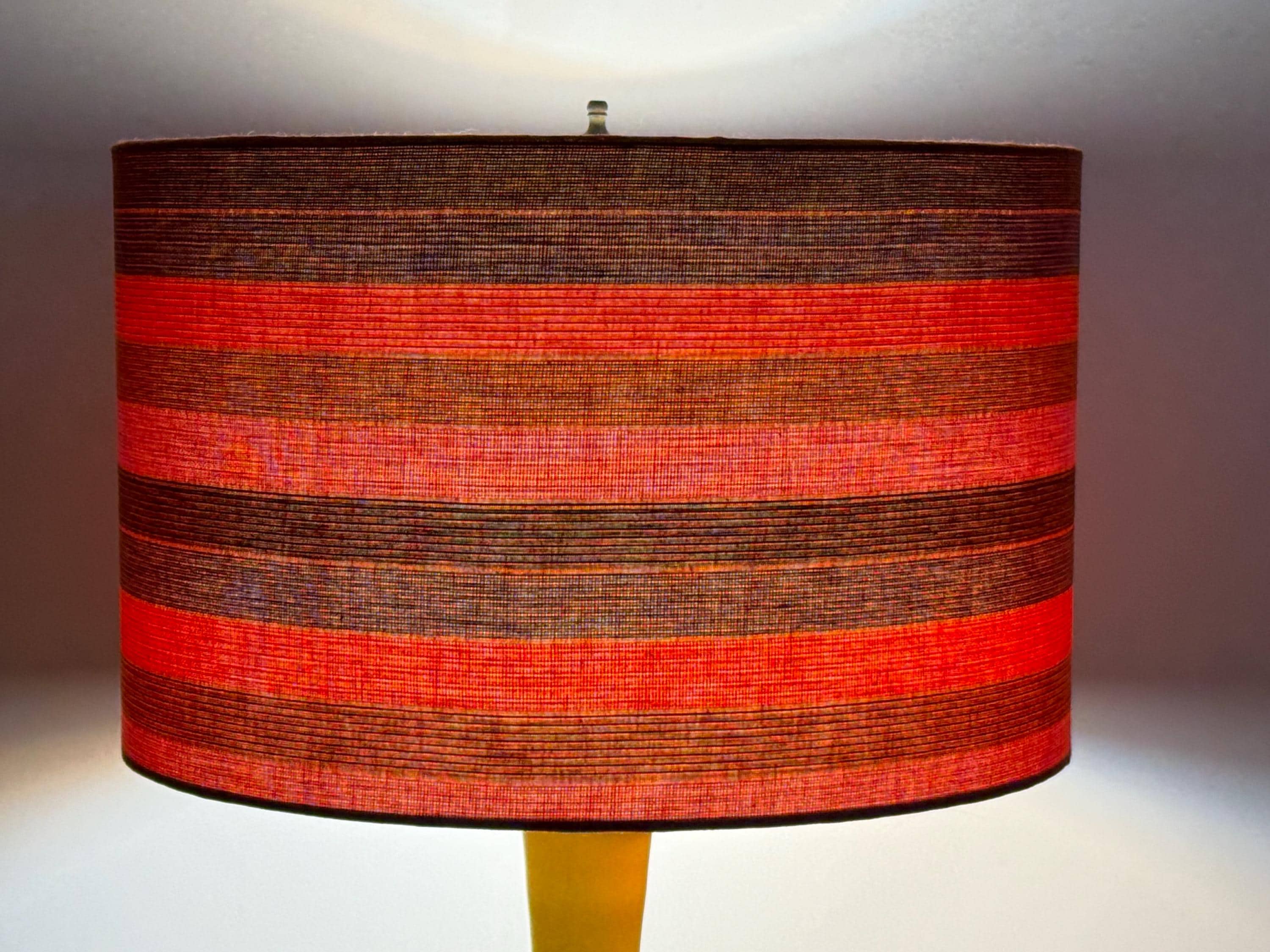 Horizontal Striped Jewel Tone Drum Lampshade, Available in 6, 8, 10, 12, 14, 16 and 18 inch Sizes