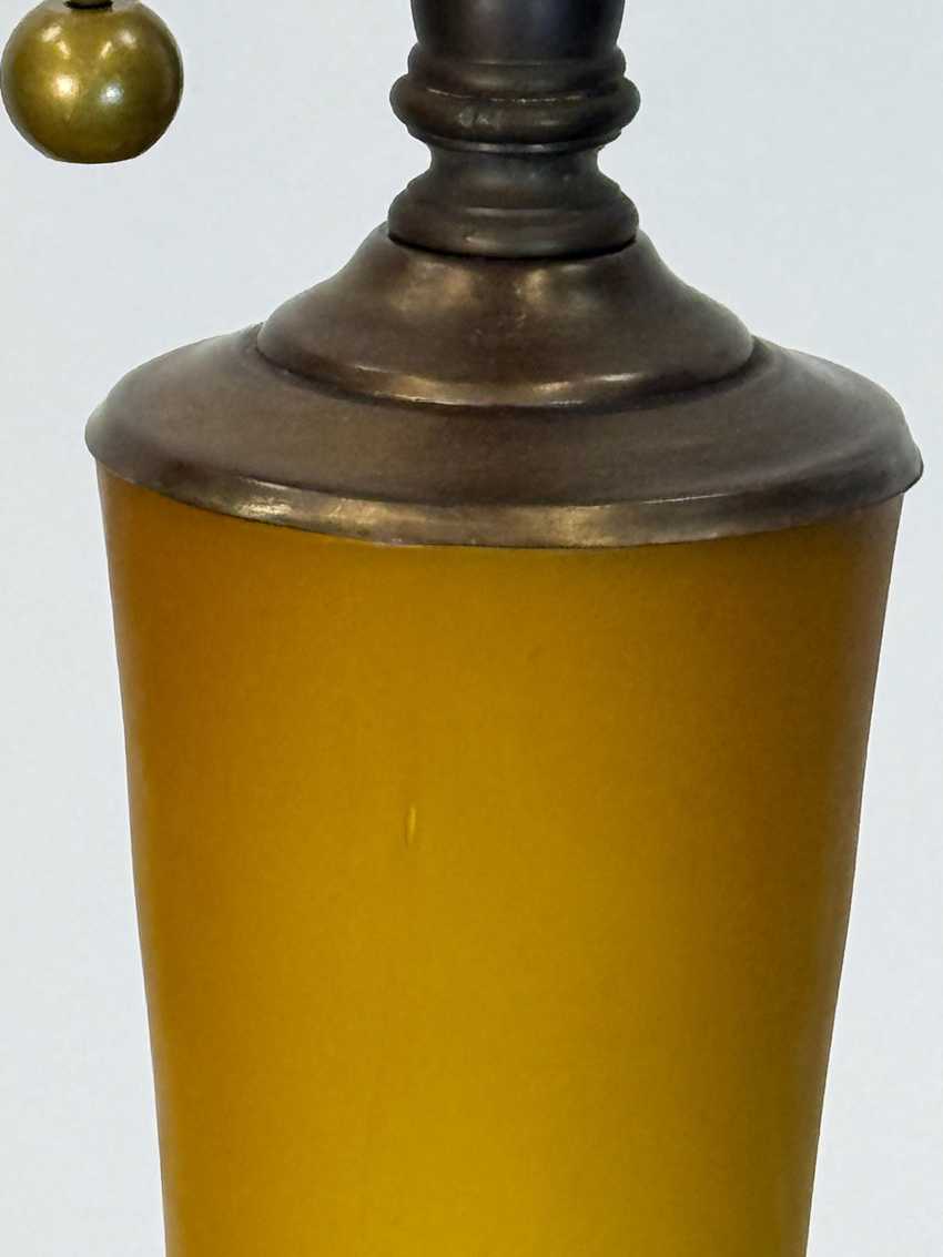 Tall Vintage Uranium Glass Lamp