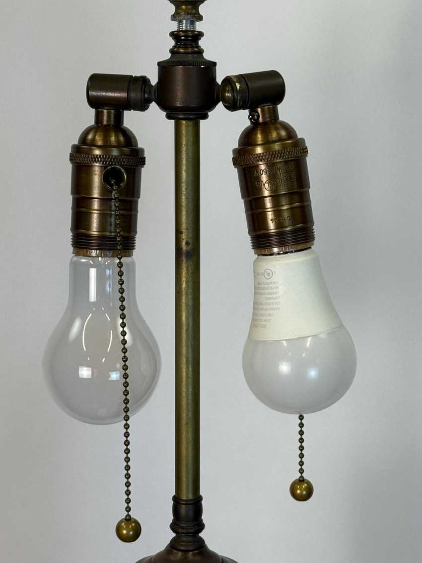 Tall Vintage Uranium Glass Lamp
