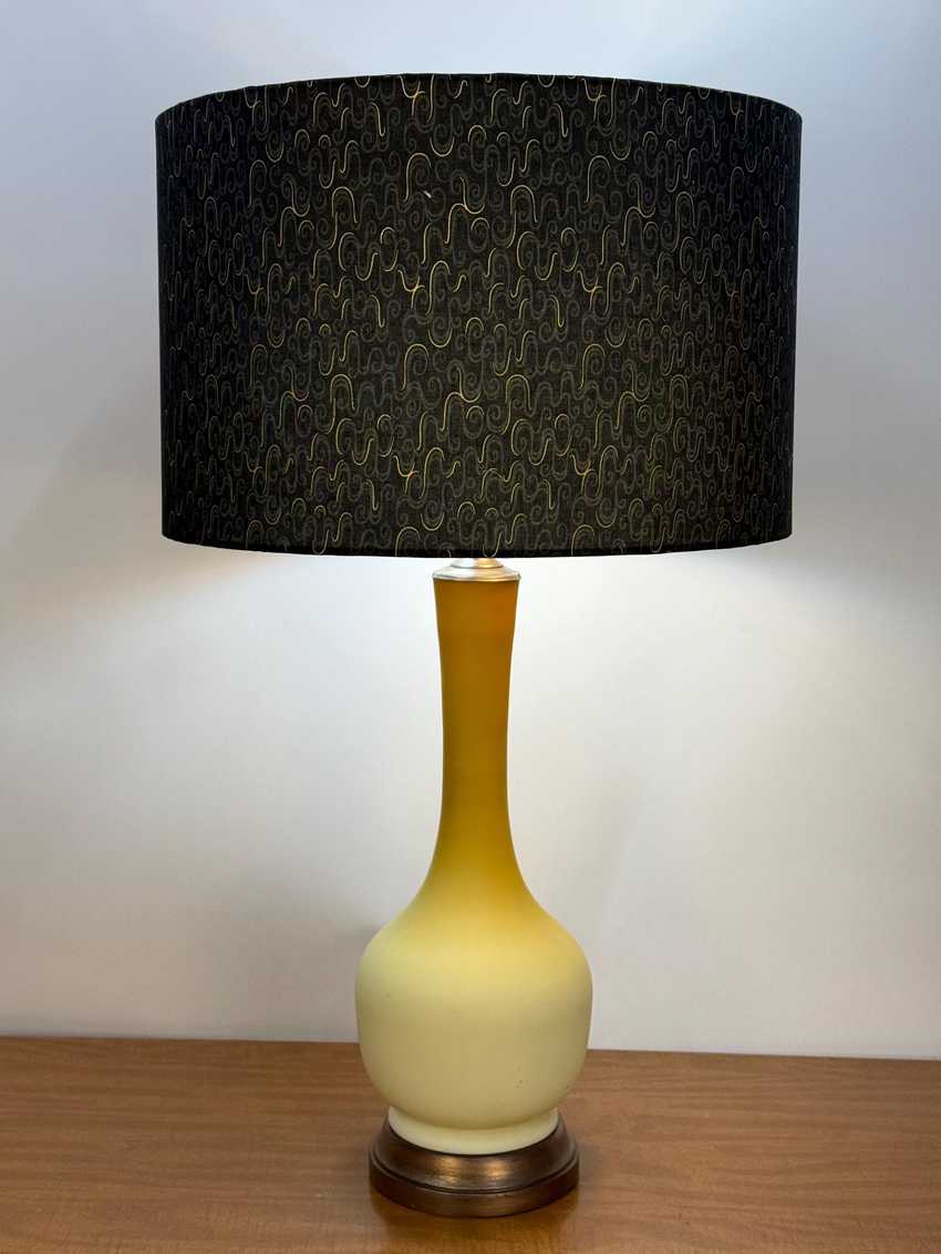 Tall Vintage Uranium Glass Lamp