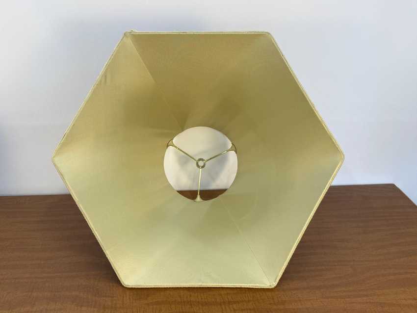 Vintage Chocolate Brown and Gold 16” Hexagon Lampshade