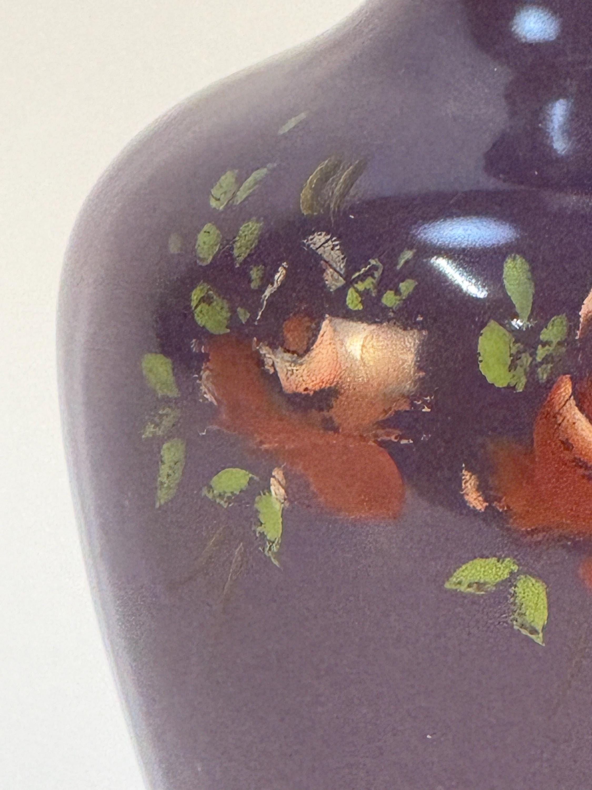 Small Hand Painted Purple Jug Lamp