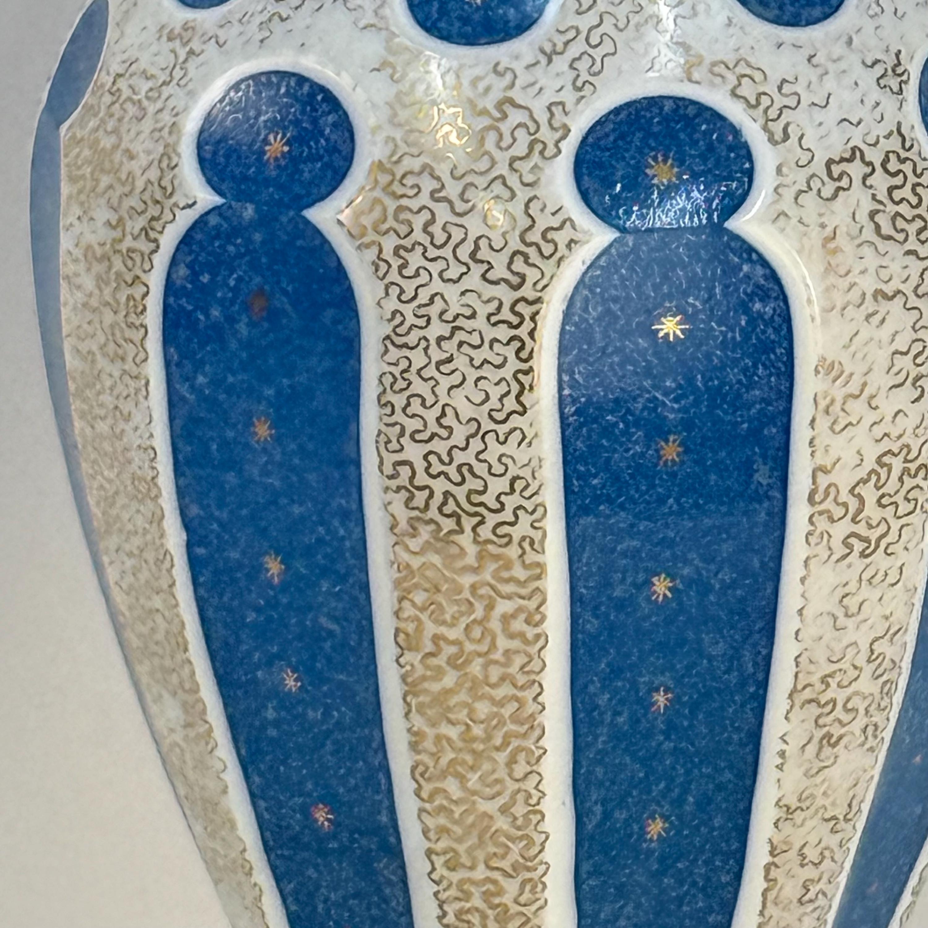 Vintage French Blue Opaline Lamp