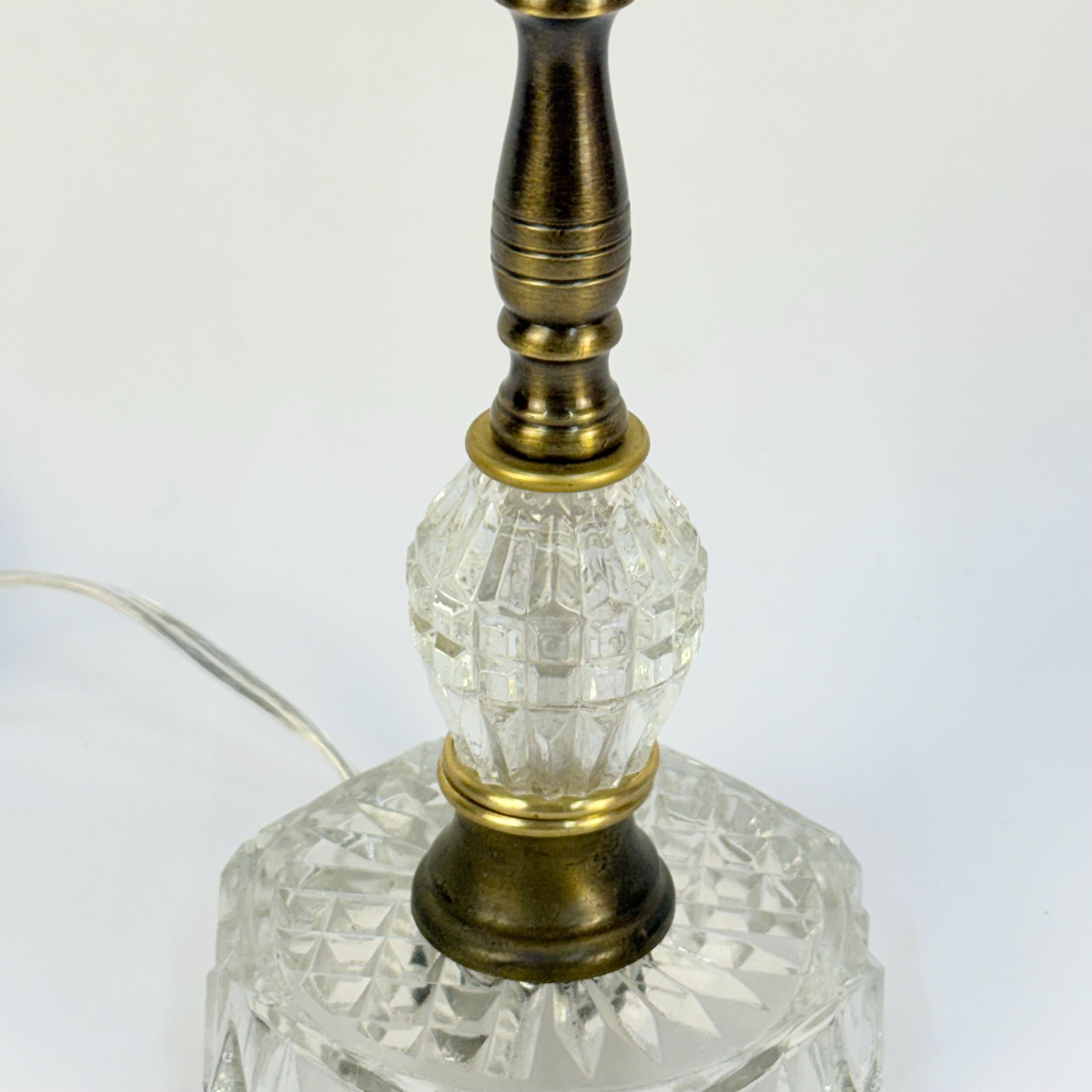 Crystal and Brass Upcycled Lamp