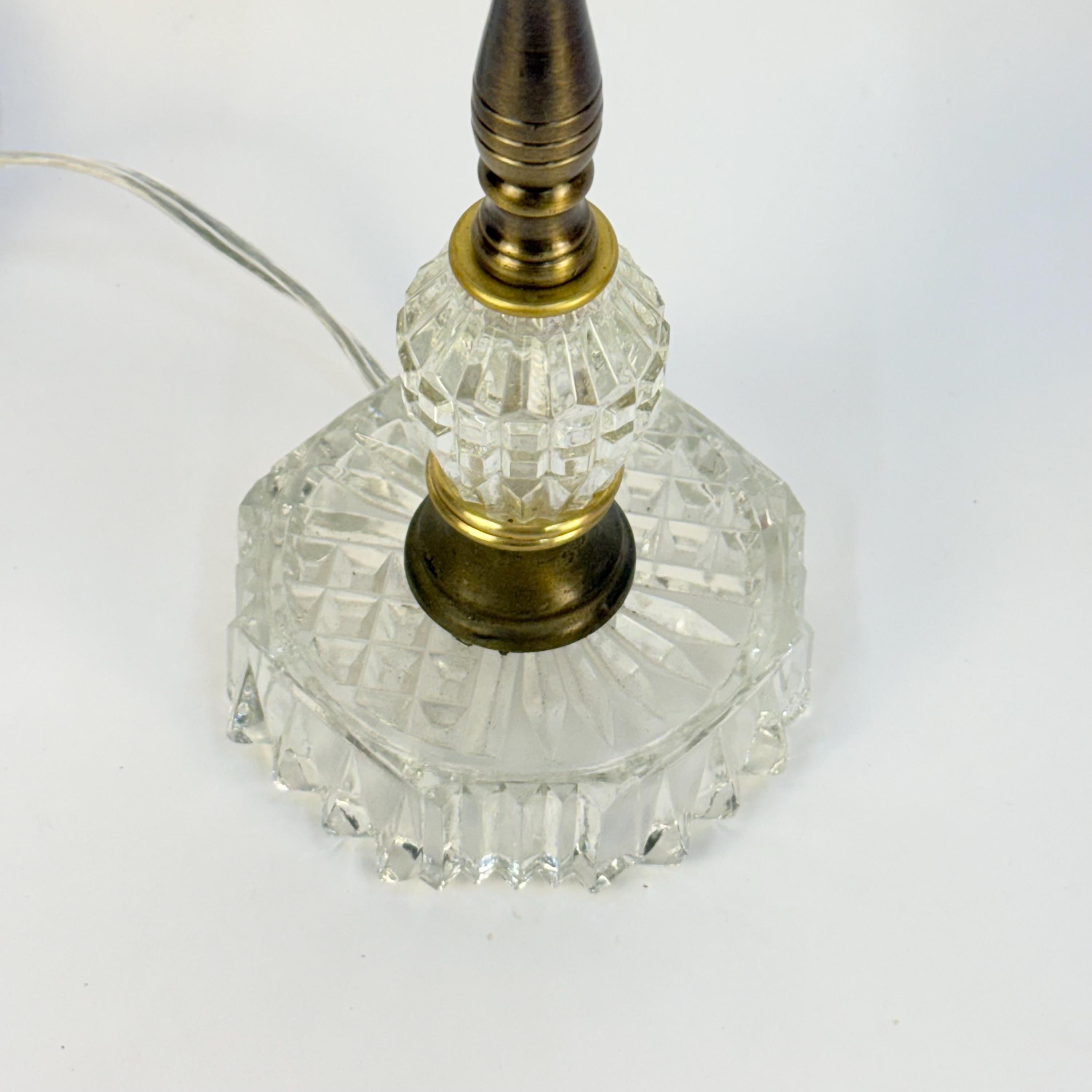 Crystal and Brass Upcycled Lamp