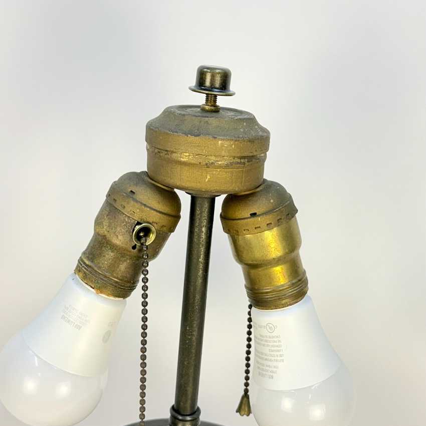 Brown Asian Lamp with Metallic Cherry Blossoms